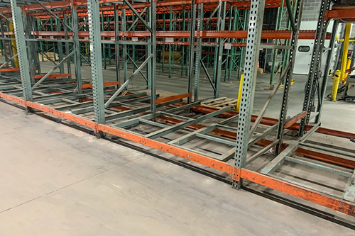 Used 2 Deep x 4 High Push Back Racking For Sale